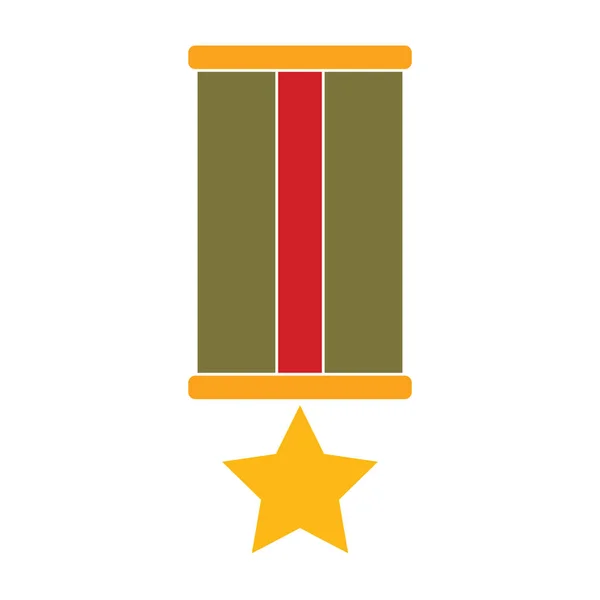 Icono soldado medalla aislada — Vector de stock