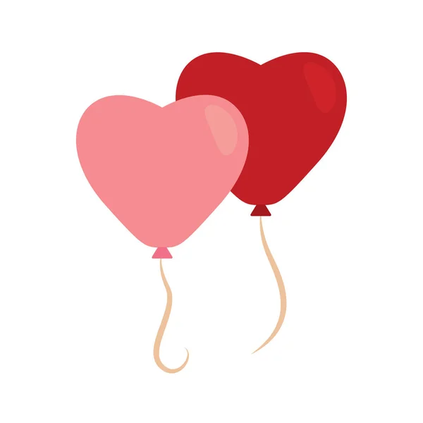 Isolated romantic heart balloon — Stock Vector