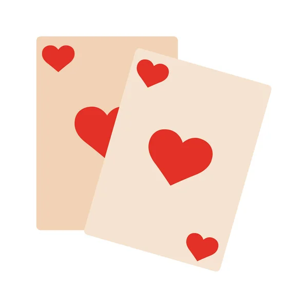 Odizolowane romantyczne karty serca — Wektor stockowy