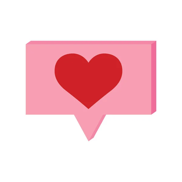Izolált romantikus szív üzenet — Stock Vector