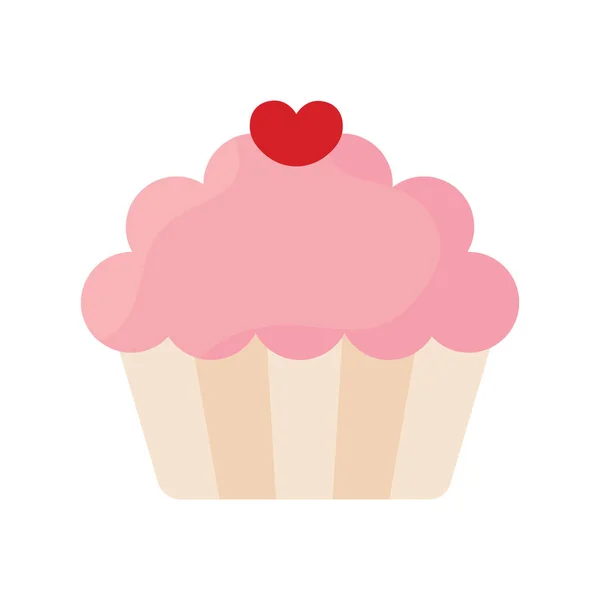 Geïsoleerde romantische cupcake — Stockvector