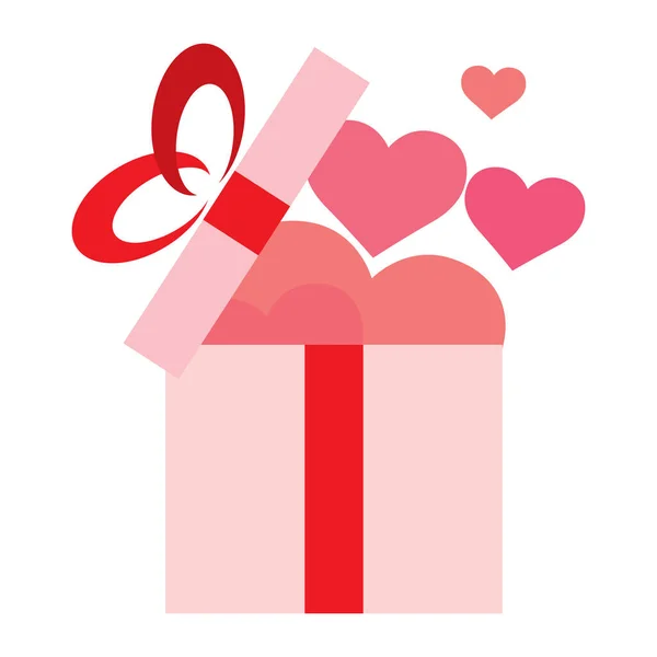 Corazón de regalo romántico aislado — Archivo Imágenes Vectoriales