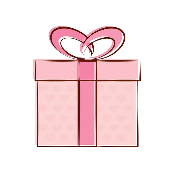 Cadeau romantique isolé rose — Image vectorielle