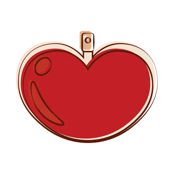 Απομονωμένη ρομαντική καρδιά κόκκινο — Διανυσματικό Αρχείο