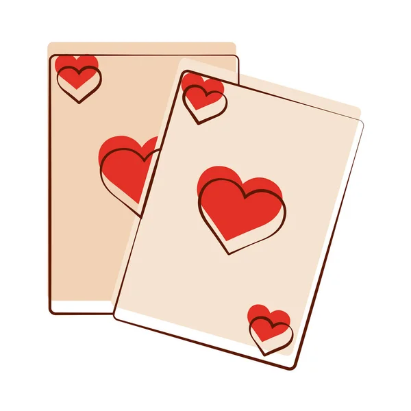 Geïsoleerde romantische hartkaarten — Stockvector