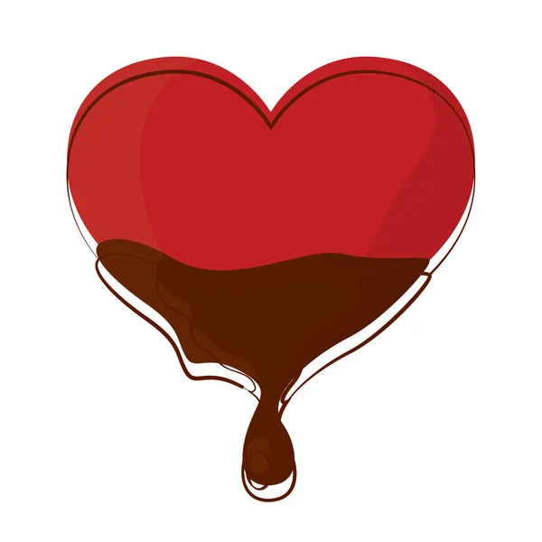 孤寂浪漫的心巧克力 — 图库矢量图片
