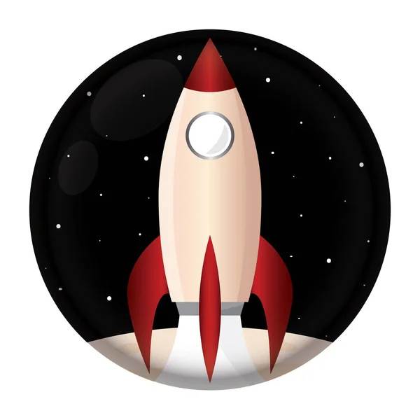 Isolated Space Rakete rotes Logo — Stockvektor