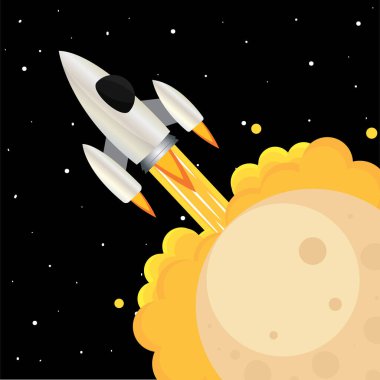 Uzay roketi uzaya gidiyor.