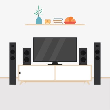 Ev sinema illüstrasyonu