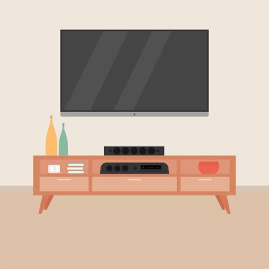 Ev sinema illüstrasyonu