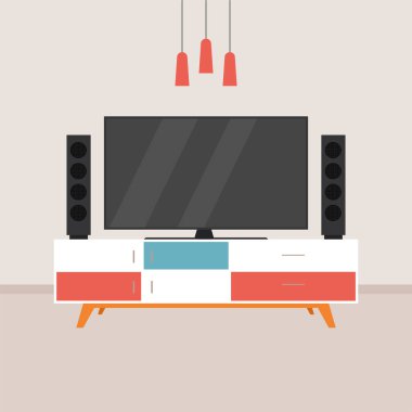 Ev sinema illüstrasyonu