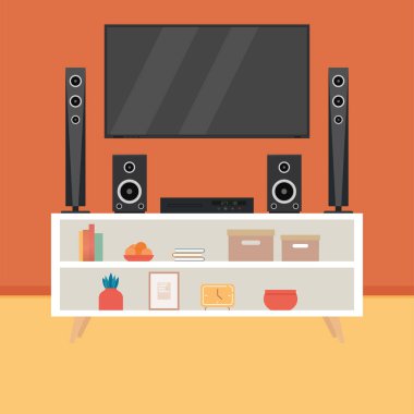 Ev sinema illüstrasyonu