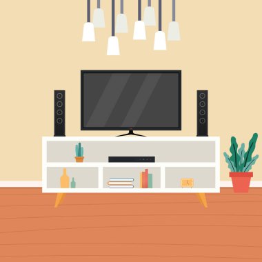 Ev sinema illüstrasyonu