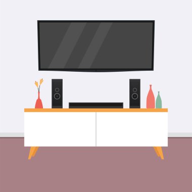 Ev sinema illüstrasyonu