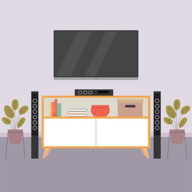 Ev sinema illüstrasyonu