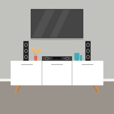 Ev sinema illüstrasyonu