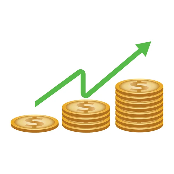 Moneta in dollari isolata aumentata — Vettoriale Stock