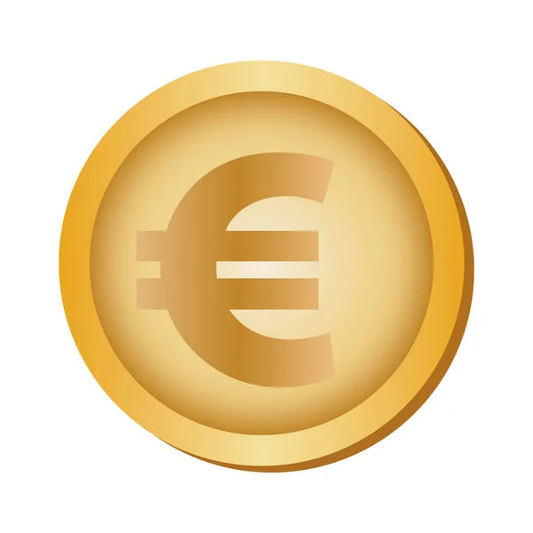 Pièce isolée en euros — Image vectorielle