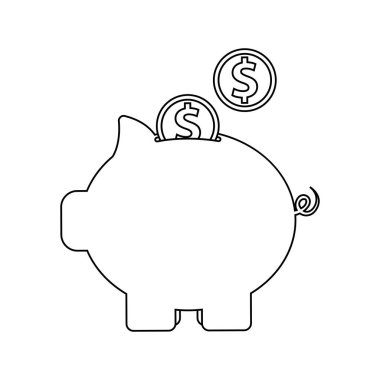 İzole edilmiş para kaydetme çizimi