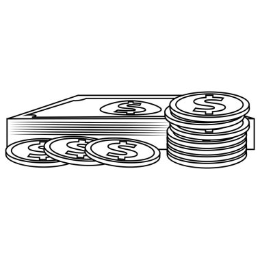 İzole para simgeleri çizer