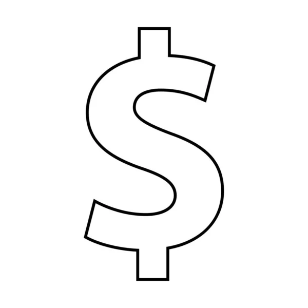 Tirage isolé du symbole dollar — Image vectorielle