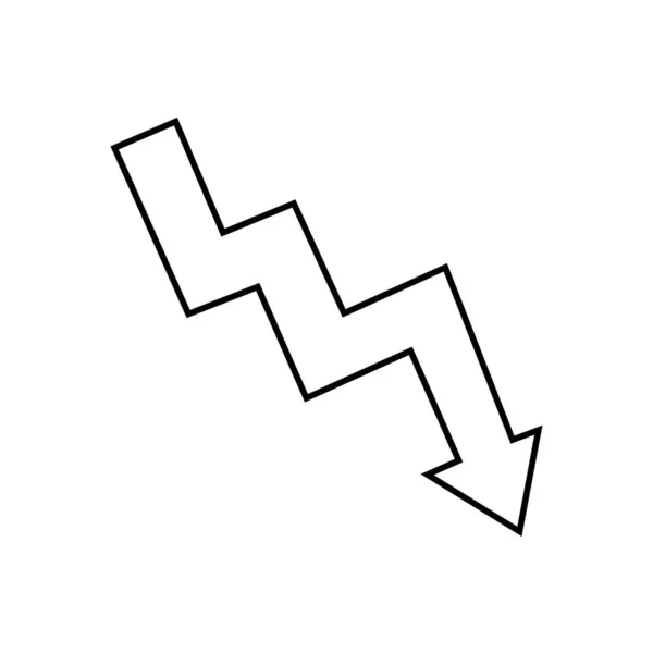 Isolerad down symbol ritning — Stock vektor