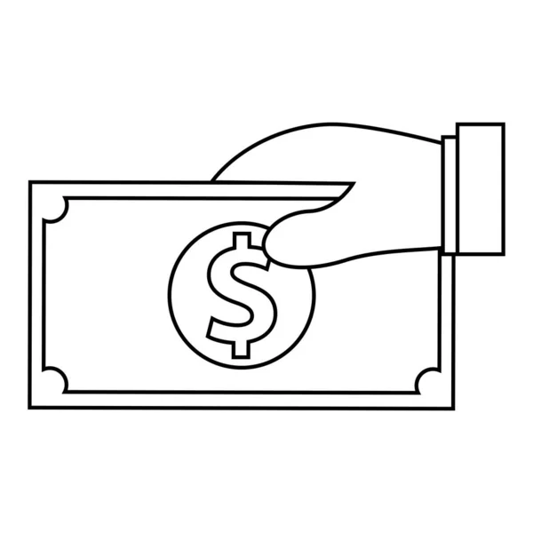 Tirage isolé du dollar de paye — Image vectorielle