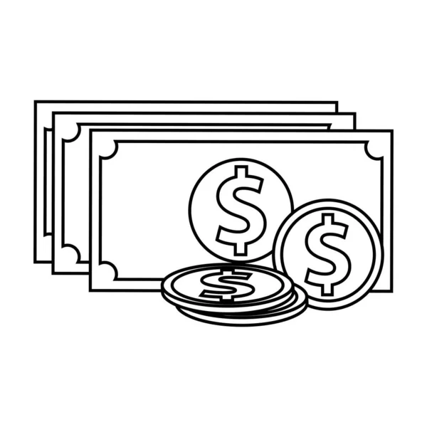 Giro de dinero en dólares aislados — Archivo Imágenes Vectoriales