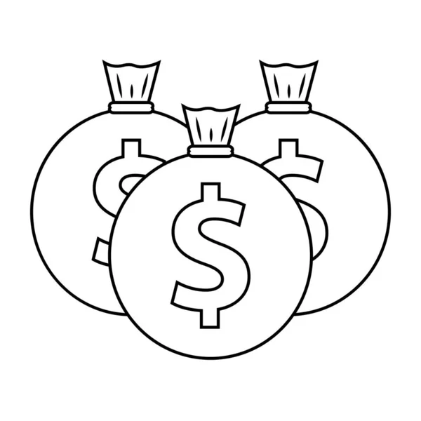 Isolé sacs d'argent tirage — Image vectorielle