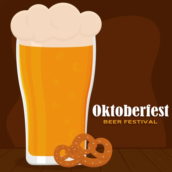 Bierparty beim Oktoberfest — Stockvektor