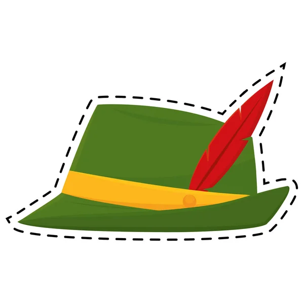 Etiqueta engomada sombrero alemán — Vector de stock