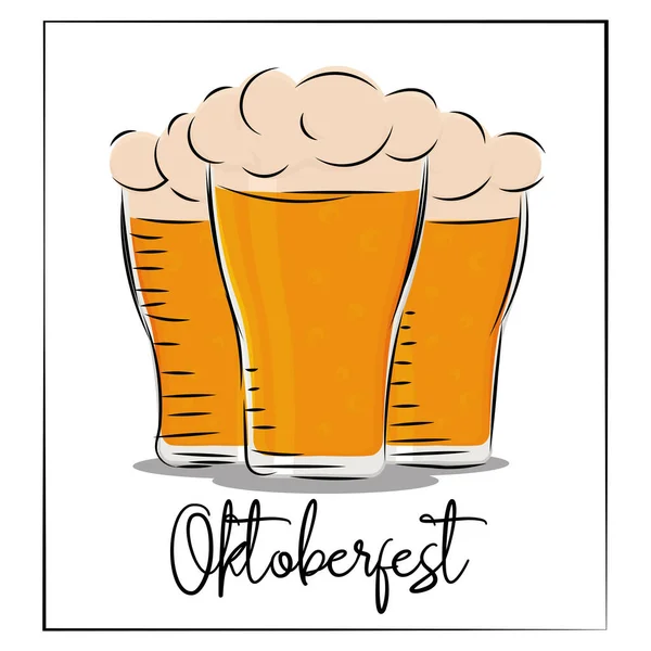 Cervezas foto oktoberfest — Vector de stock