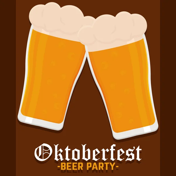 Bierparty beim Oktoberfest — Stockvektor