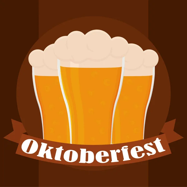 Affiche oktoberfest de bières — Image vectorielle