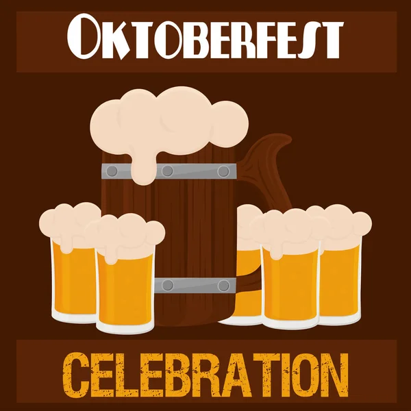 Beer barrel oktoberfest — Stock Vector