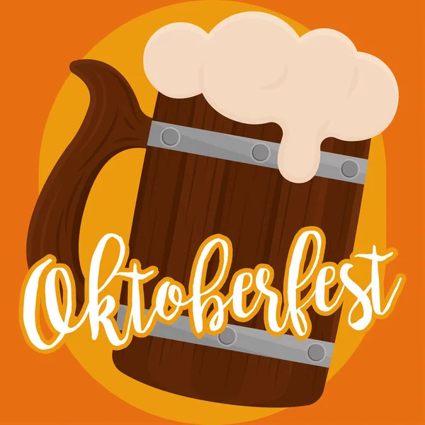 Bierfass Oktoberfest — Stockvektor