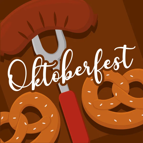 Salchicha alemana oktoberfest — Vector de stock