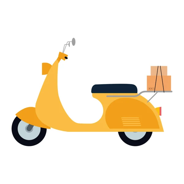 Isolated motorcycle delivery — Stock Vector