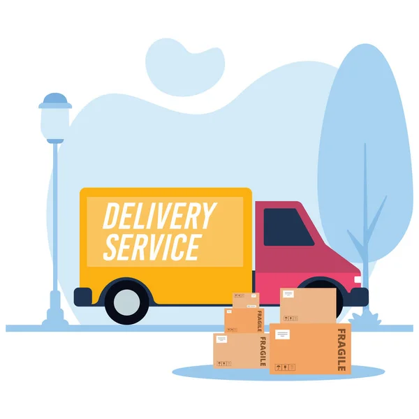 Truck delivery logo — Stock Vector