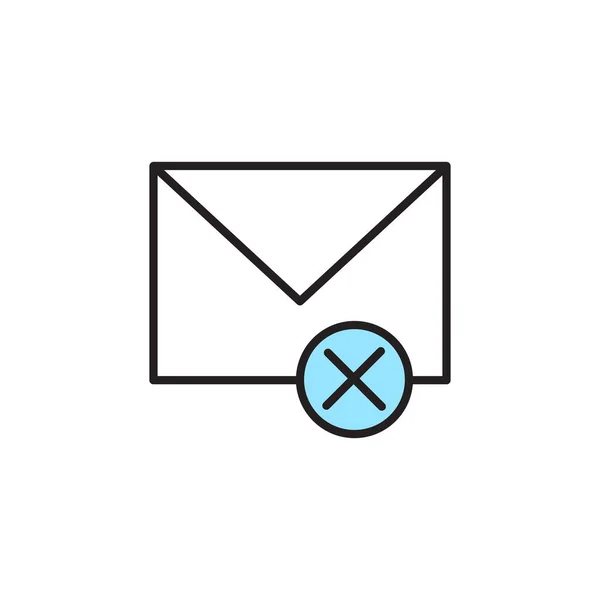 Icono de correo aislado fallido — Vector de stock