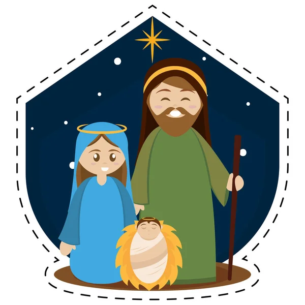 İsa 'nın doğuşunun çıkartması — Stok Vektör