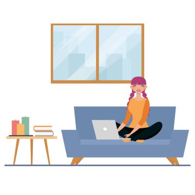 Linving Room hygge tarzında bir kız