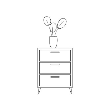 İzole masa ve vazo çizimi