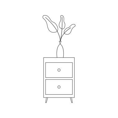 İzole masa ve vazo çizimi