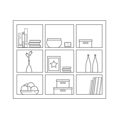 İzole kütüphane kitapları çiz