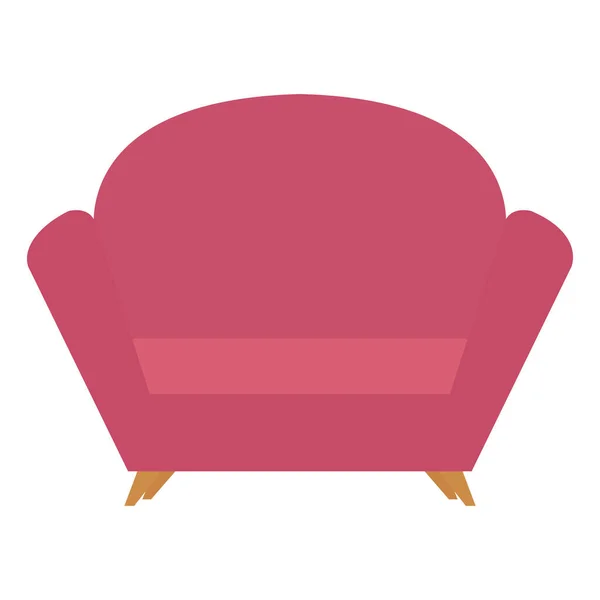 Isolato divano rosso stile hygge — Vettoriale Stock