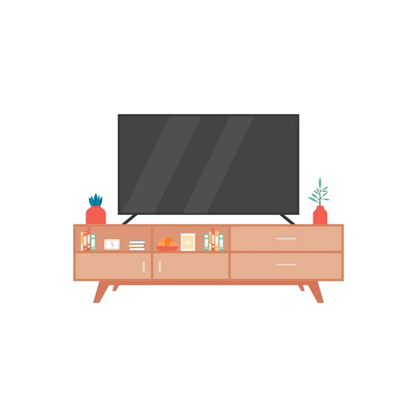 İzole TV masası — Stok Vektör