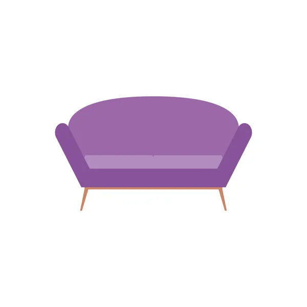 Isolated sofa purple — Stock Vector