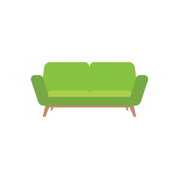 Изолированный зелёный диван — стоковый вектор