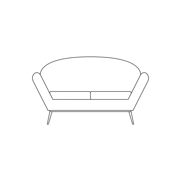 Isolierte Sofa-Auslosung — Stockvektor